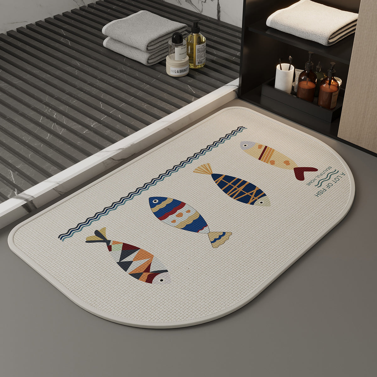 Cute Cartoon Bathroom Mat Absorbent Non-Slip Home Decor