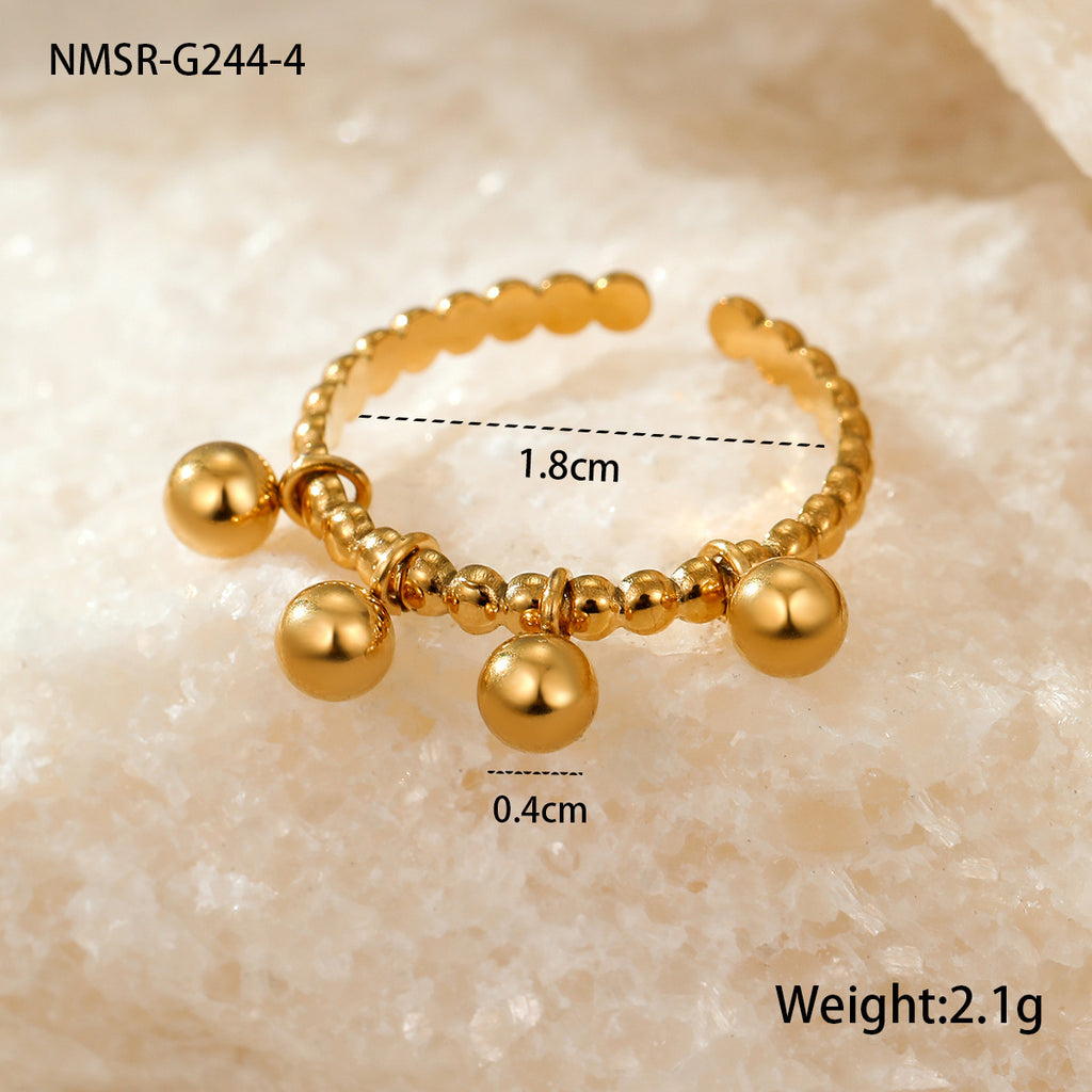 Stainless Steel Gold Plated Geometric Ring