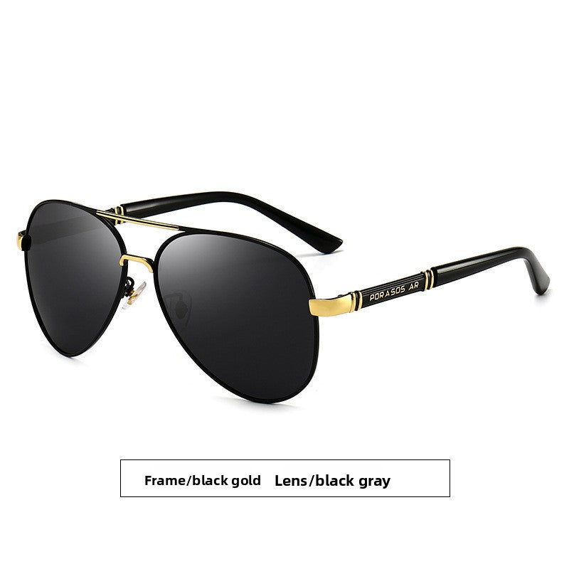 Metal Polarized Sunglasses Retro Large Frame Driving Glasses