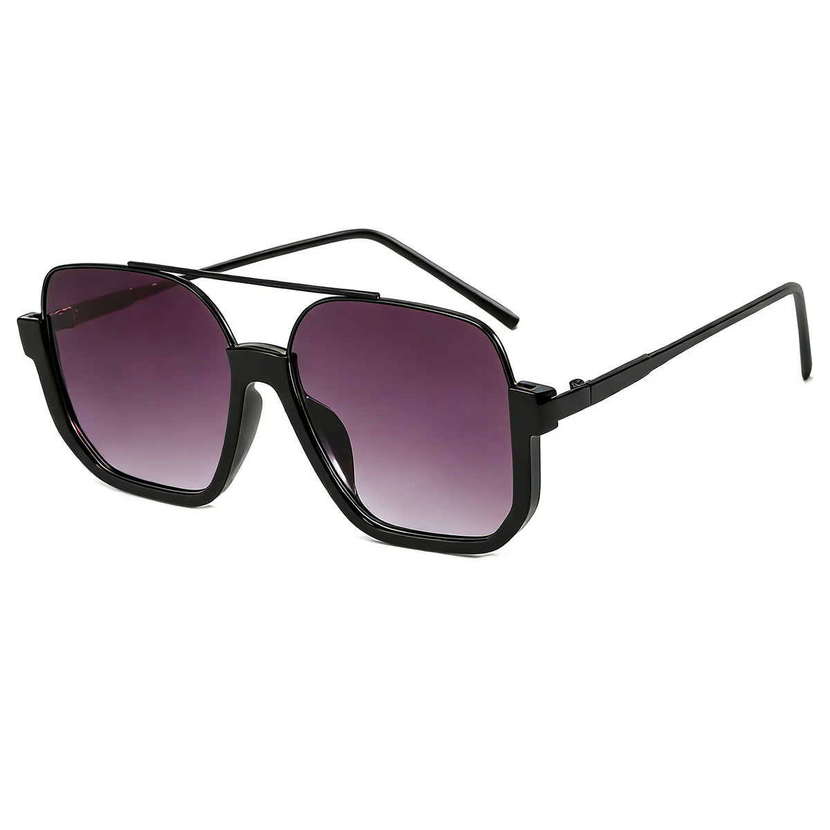 Retro Half Frame Sunglasses UV400 Protection Metal Double Beam Sun Glasses for Driving Outdoor Fashion