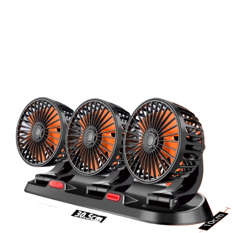 Multi-Head USB Car Fan with Dual Voltage Support