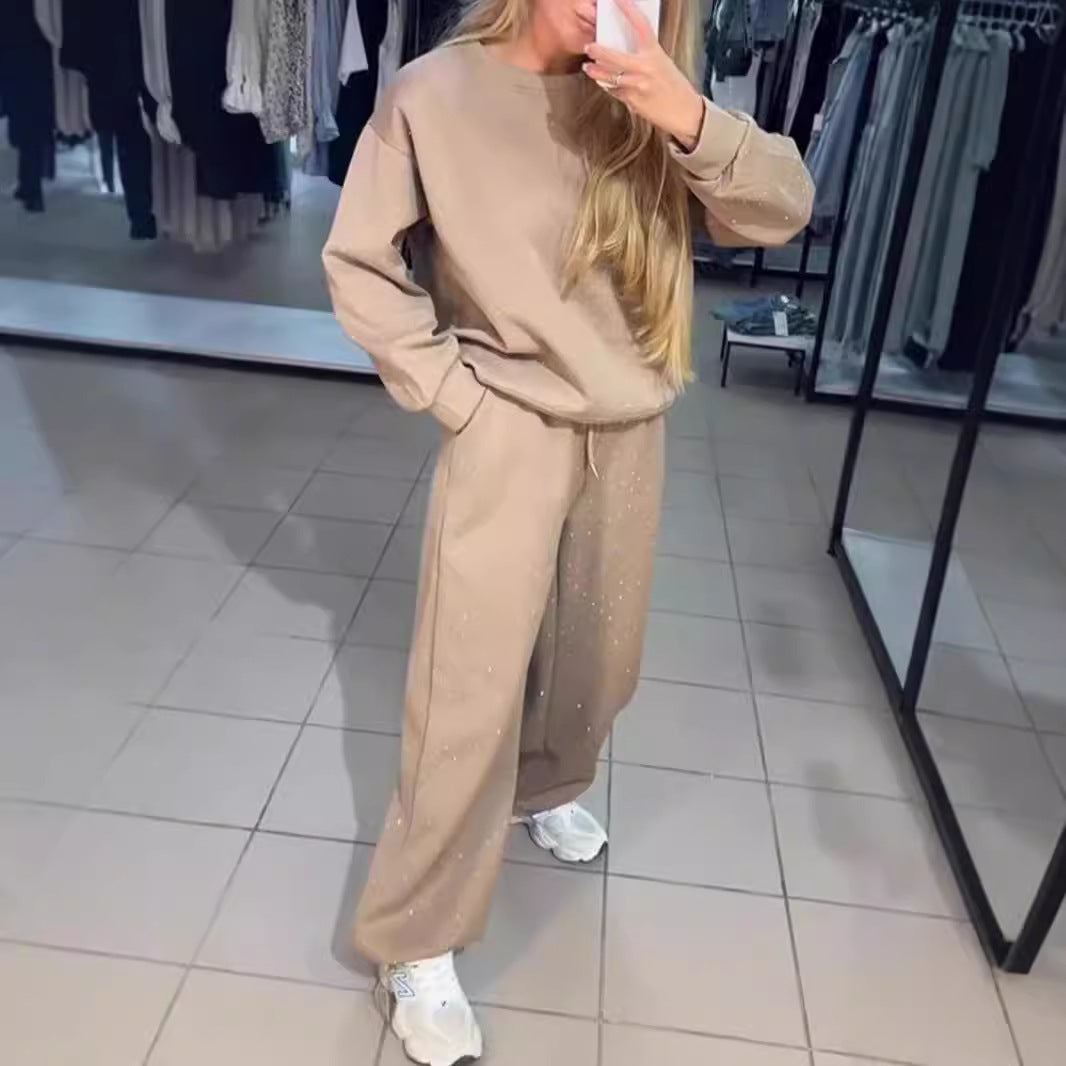 Women's Rhinestone Hoodie Jogger Set
