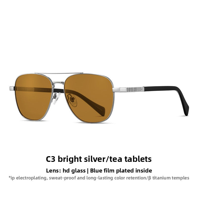 Titanium Alloy Pilot Sunglasses with UV400 Protection