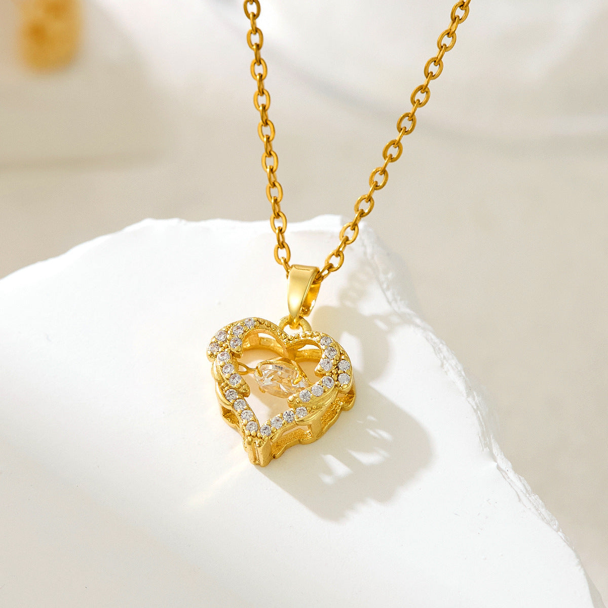 Heart Shape Zircon Necklace