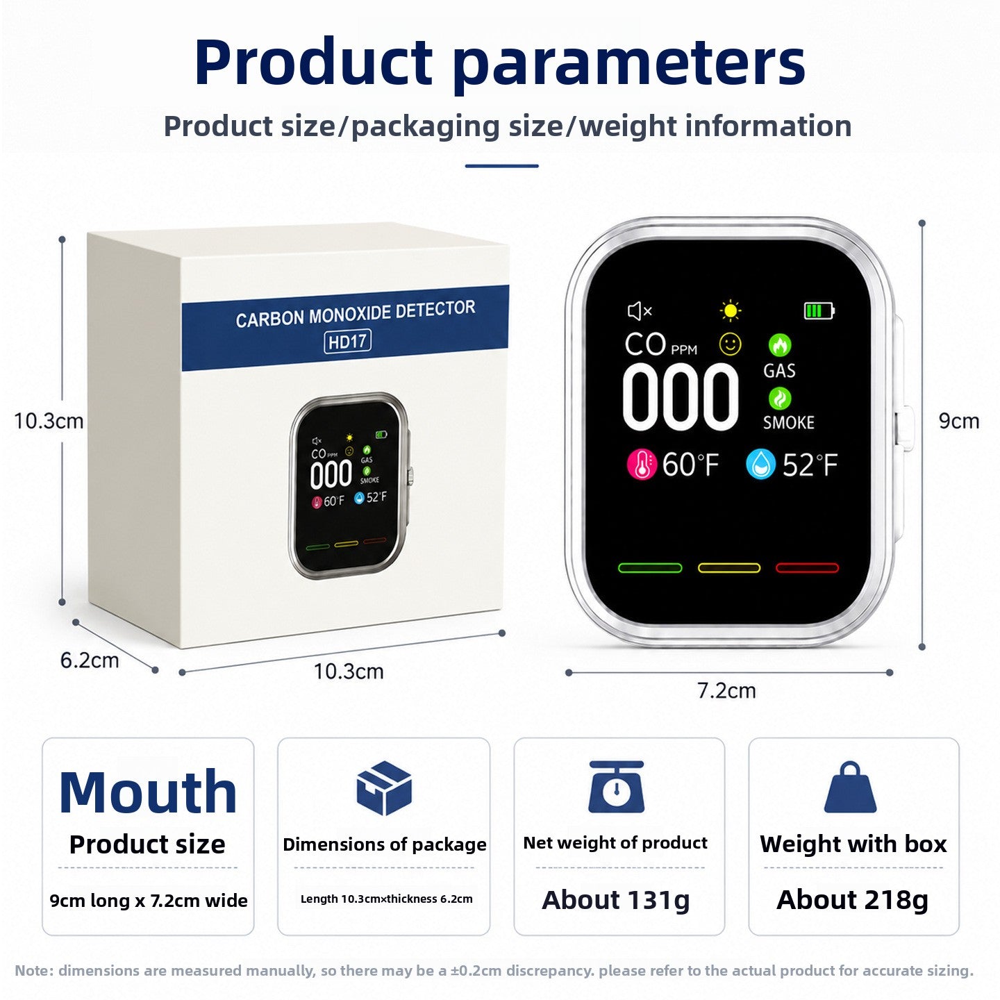 Carbon monoxide detector for home use