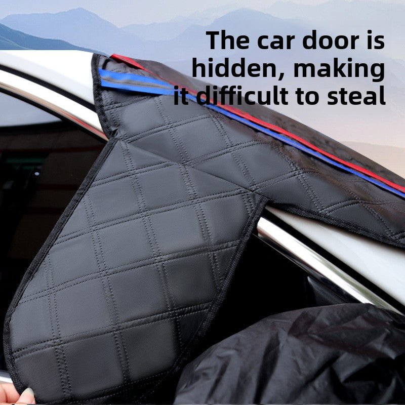 Double-Layer Aluminum Film Car Snow Shield Sun Rain Frost Protector Universal Fit for SUV Sedan