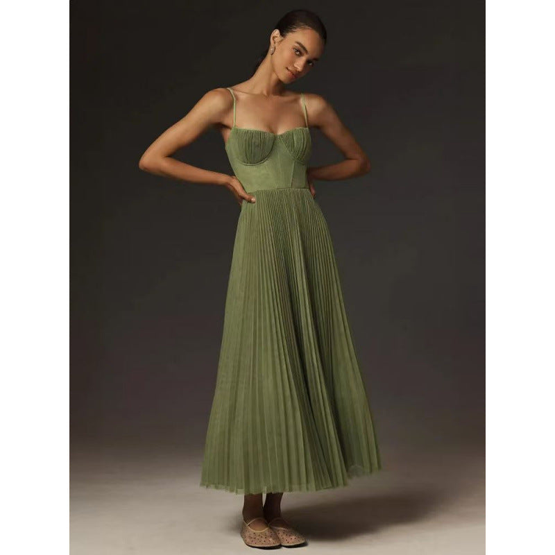 Women's Sleeveless Backless Deep V Neck Long Evening Dress