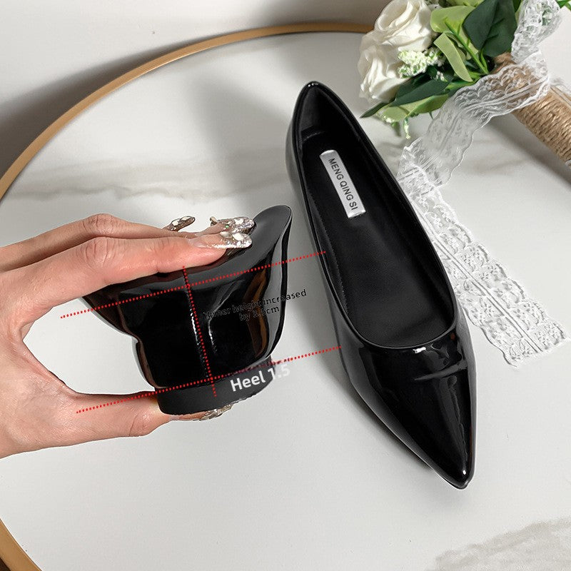 Womens Patent Leather Pointed Toe Flats