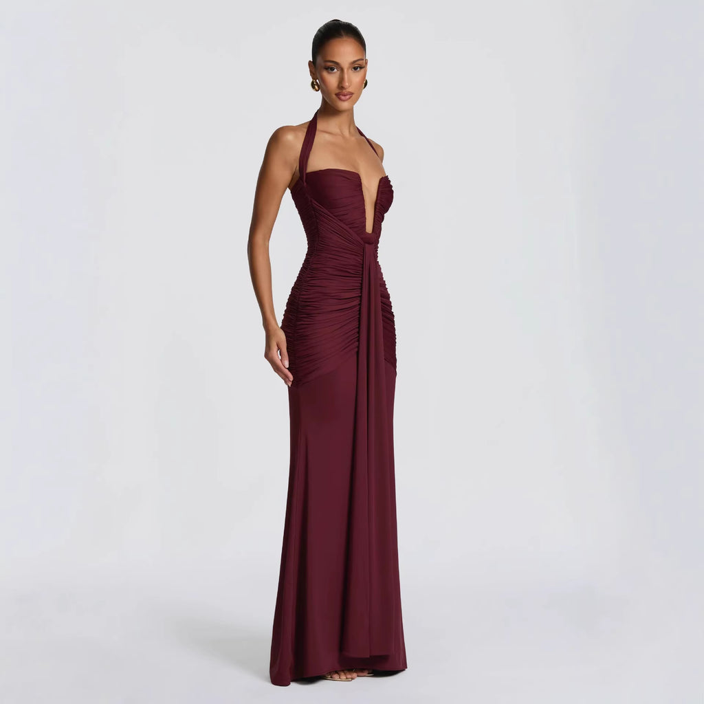 Elegant Backless Halter Neck Bodycon Dress