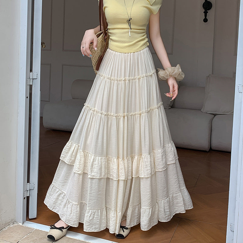 Ruffled wide-leg skirt or half-length dress