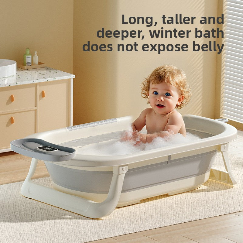 Temperature Sensing Baby Bathtub with Foldable Design