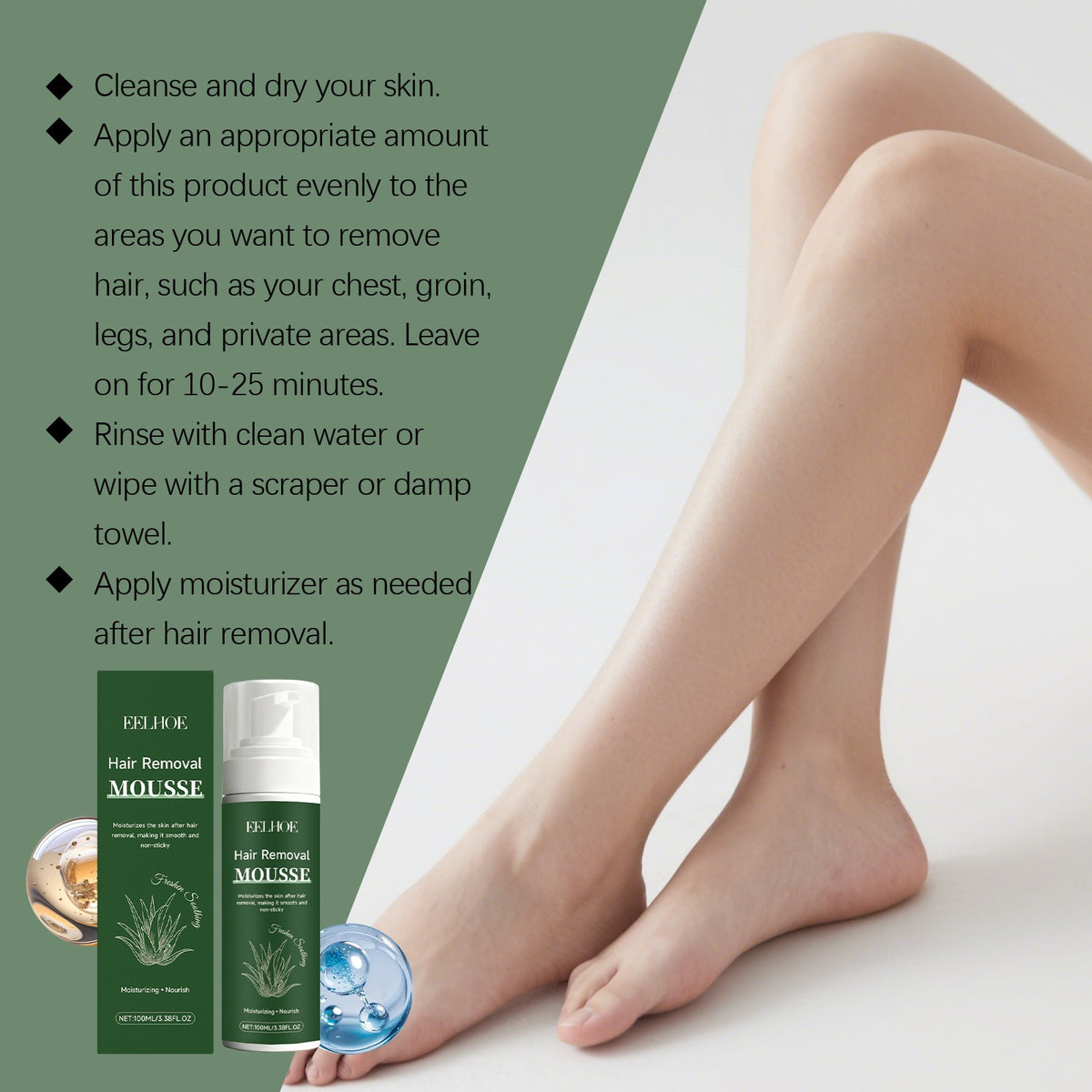 Soothing Gentle Hair Removal and Cleansing Mousse