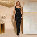 Rhinestone Strapless Bodycon Bandage Long Dress