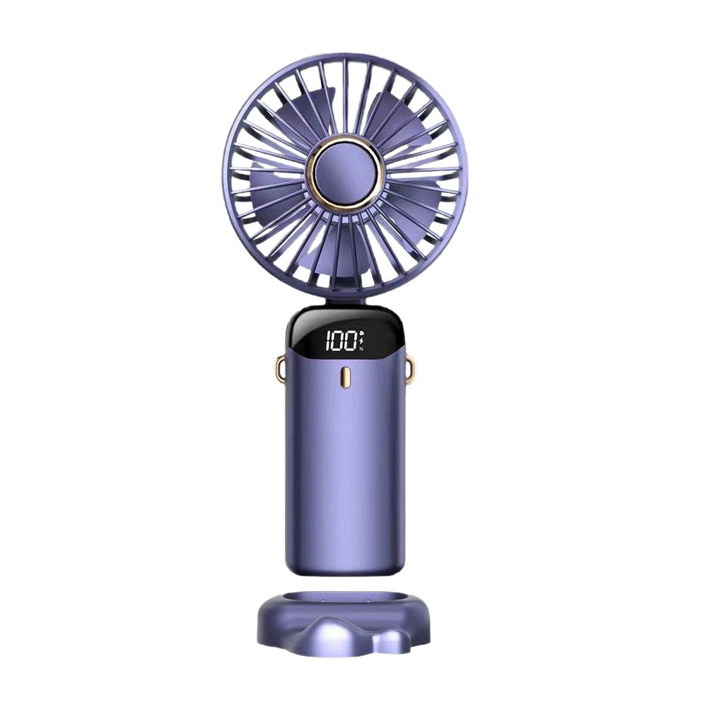 Portable USB Rechargeable Handheld Fan with Digital Display