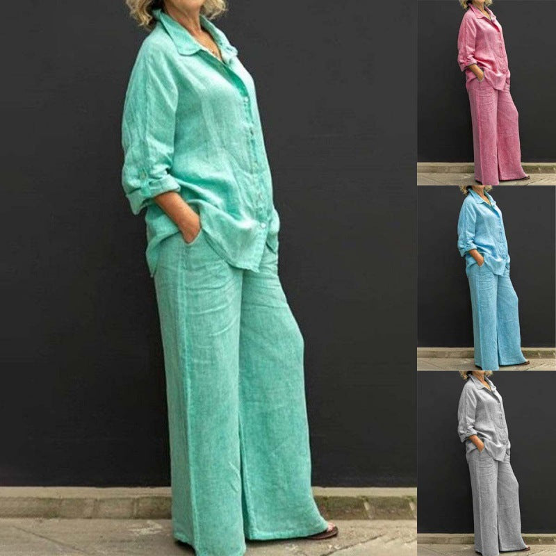 Women's Casual Shirt and Trousers Set