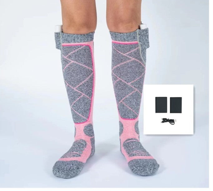 USB Charging Heating Socks Winter Thermal Electric Socks