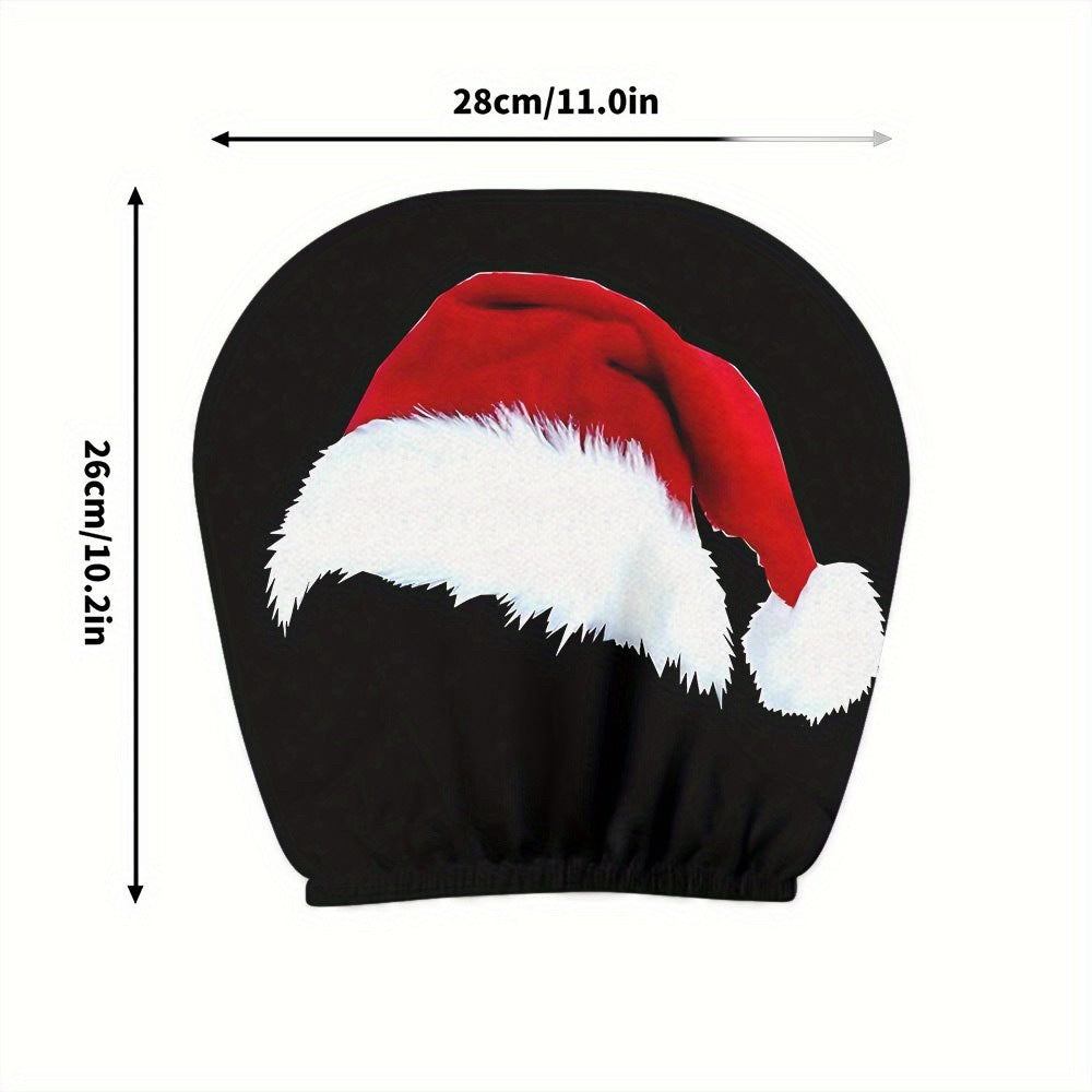 Black Skull Funny Car Print Headrest Cover Universal Elastic