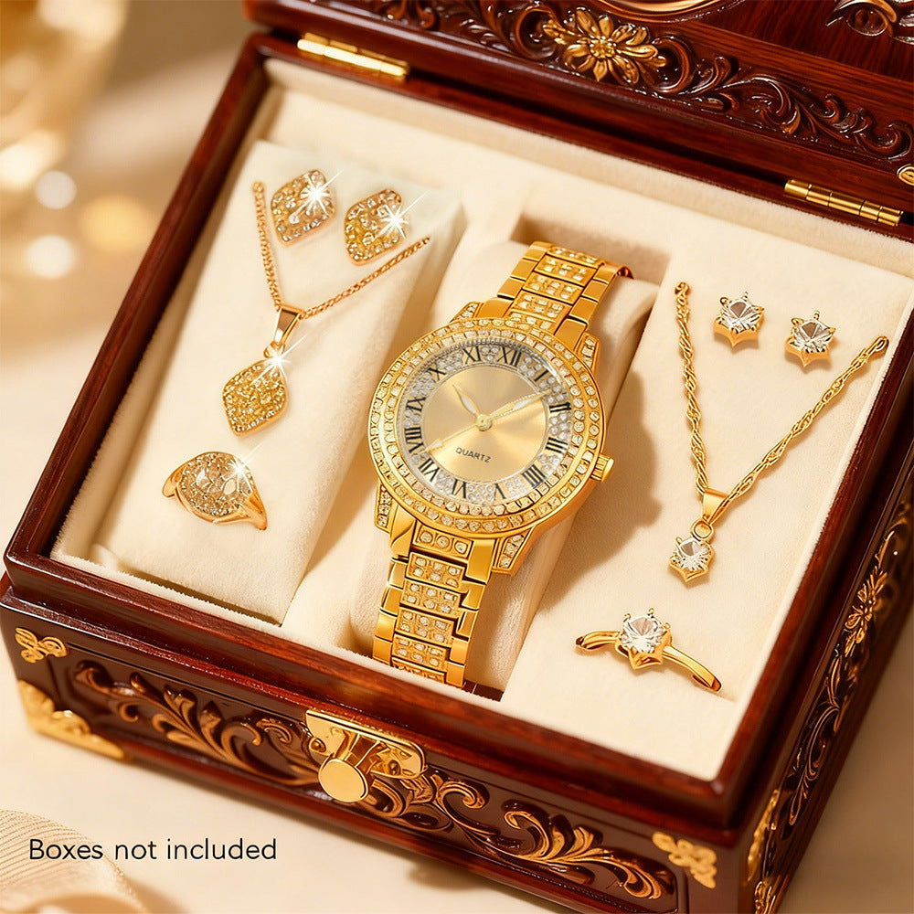 Women's Diamond Accent Quartz Watch Set