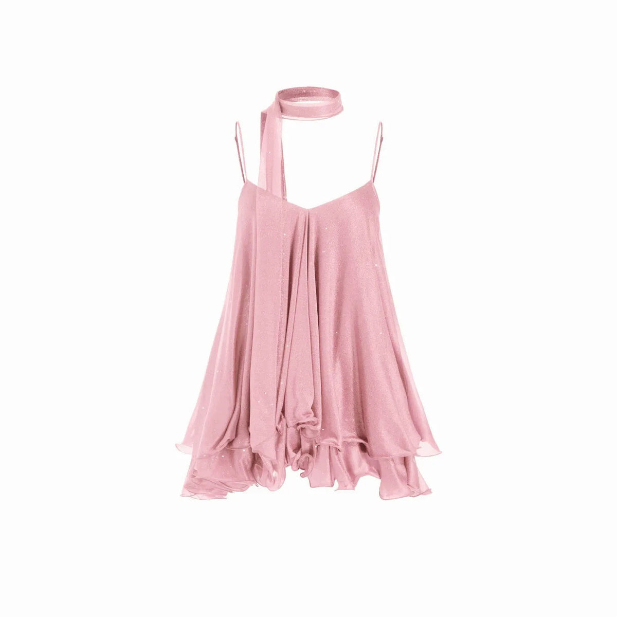 chiffon halter-neck dress