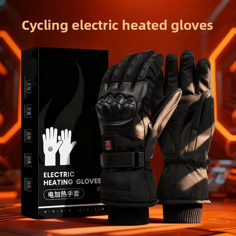 Rechargeable 7.4V Electric Heated Gloves Windproof Thermal Cycling Skiing Winter Outdoor Sport Gloves
