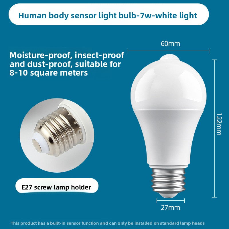 Smart Motion Sensor Voice Control LED Light Bulb