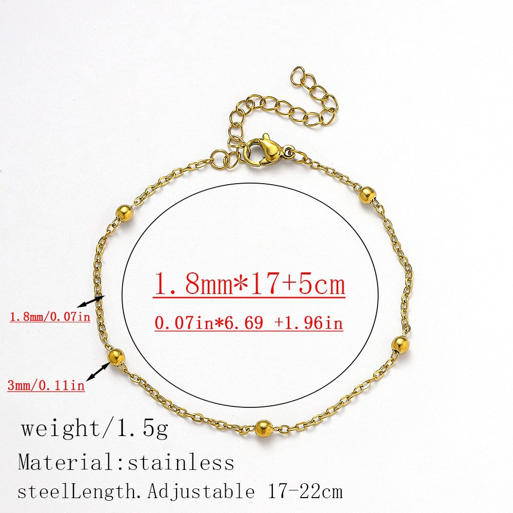 316L Titanium Steel Bracelet Waterproof Hypoallergenic Gold Plated Chain Jewelry for Men Women Unisex Fashion Accessories