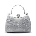 Women's Pleated Evening Bag Versatile Chain Clutch Crossbody Handbag