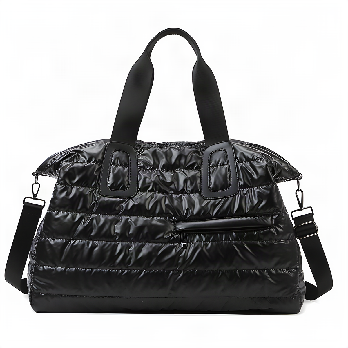 Glossy Quilted Travel Duffel Bag