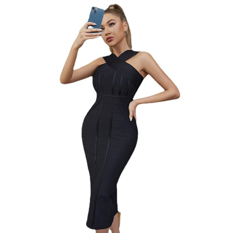 Womens Suspender Bodycon Dress