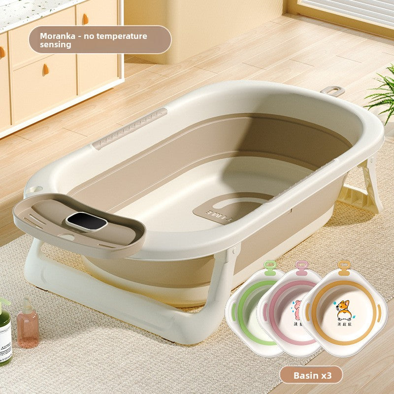 Temperature Sensing Baby Bathtub with Foldable Design