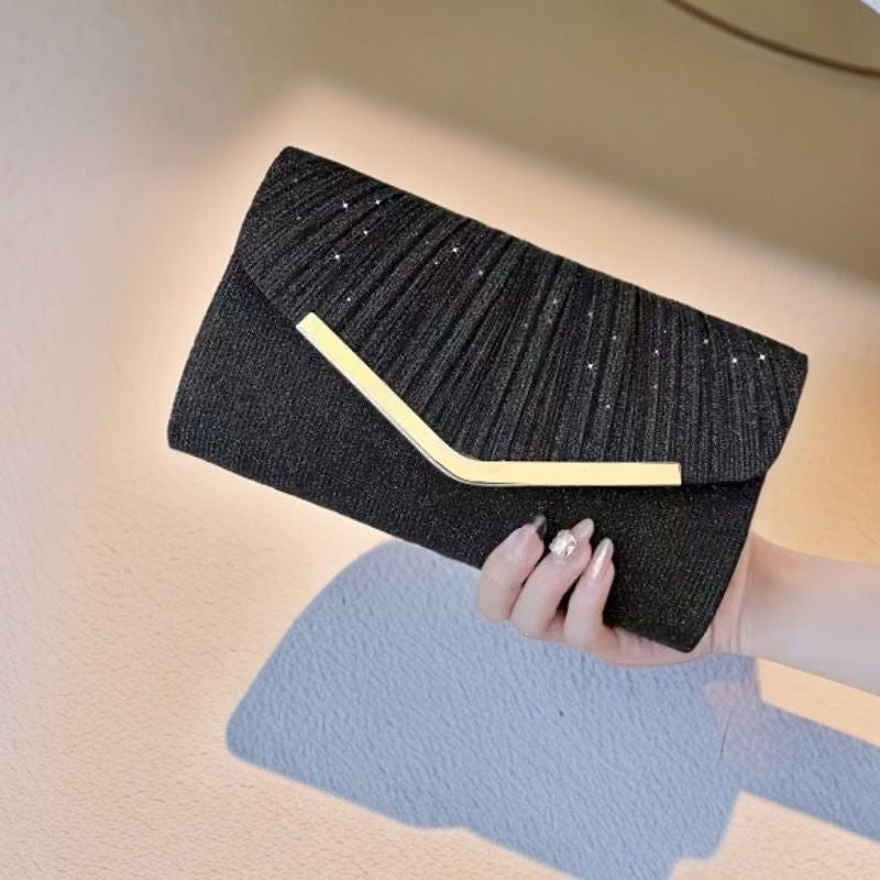 Women's Envelope Clutch Evening Bag with Chain Detail