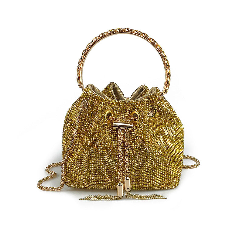 Full-diamond bucket bag