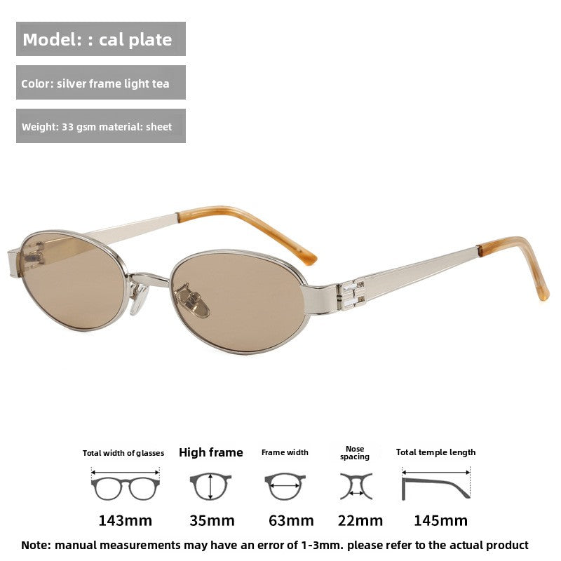 Metal Oval Polarized Sunglasses