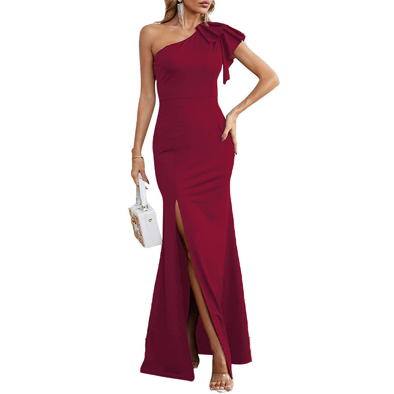 Elegant One Shoulder Evening Gown