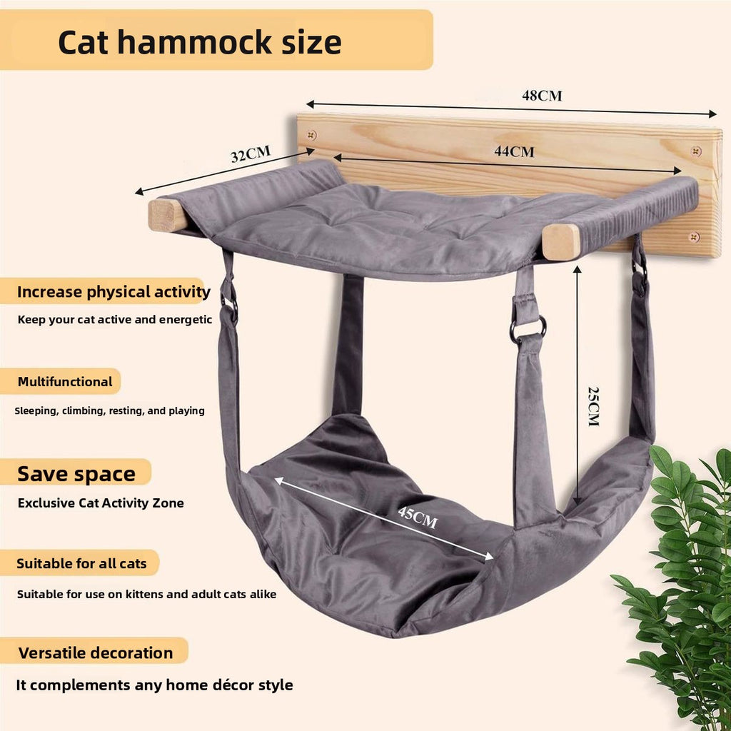 Wooden cat climbing frame wall