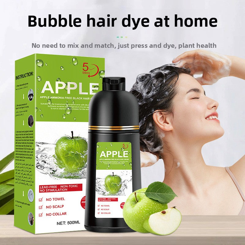 Plant-Based Black Hair Dye Cream for White Hair Coverage