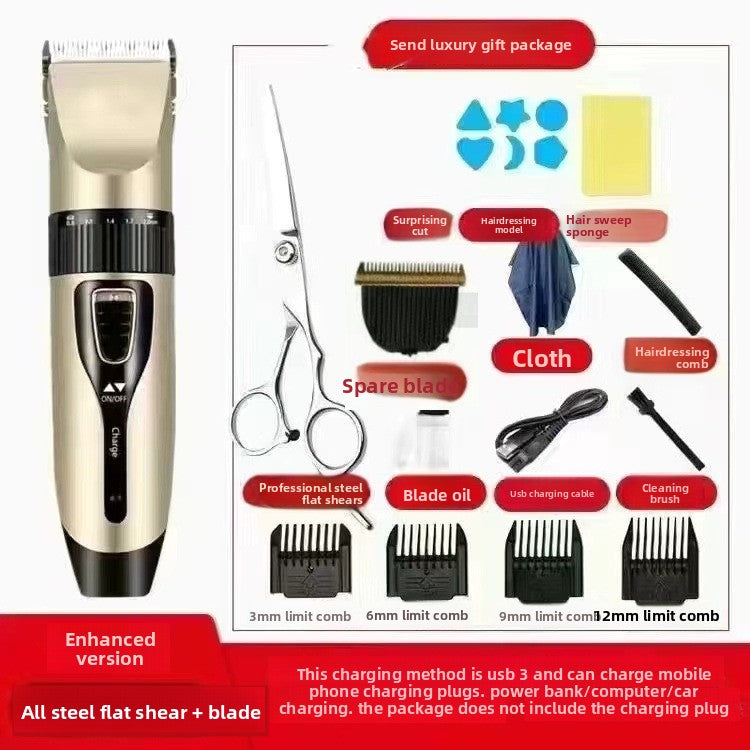 Rechargeable Electric Hair Clipper with Ceramic Blades