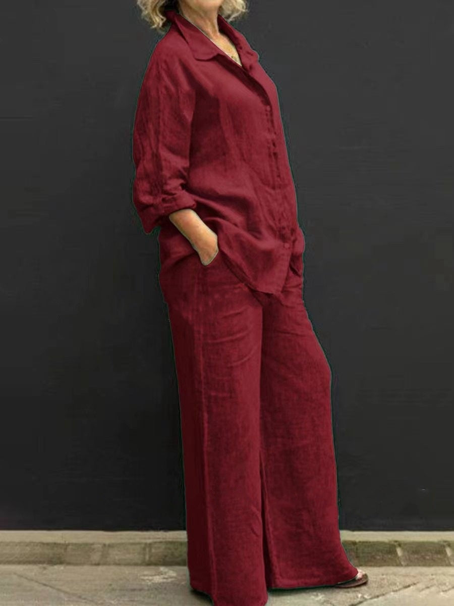 Women's Casual Shirt and Trousers Set