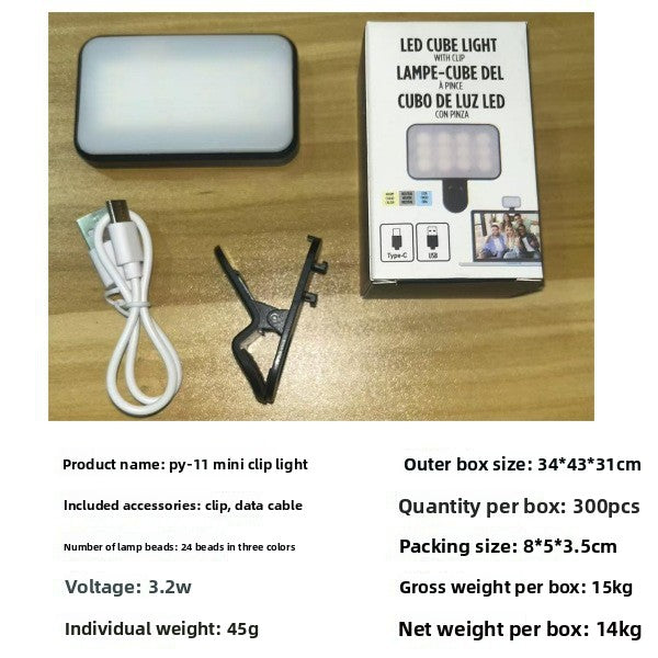 Portable Clip-On LED Fill Light with Adjustable Gooseneck