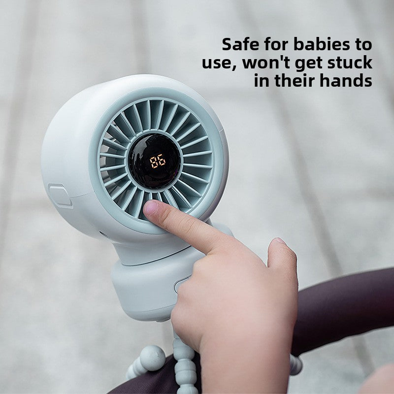 Octopus Clip On Desk Fan with Digital Display