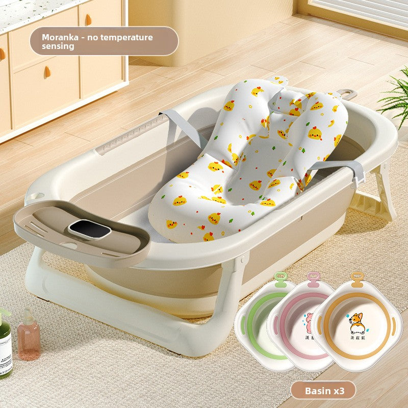 Temperature Sensing Baby Bathtub with Foldable Design