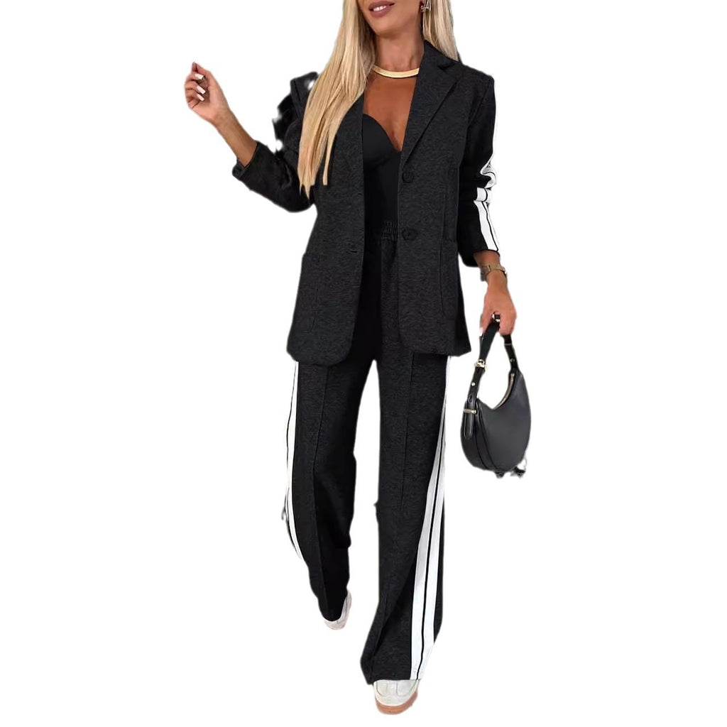 Women's Long Sleeve Lapel Casual Suit Set