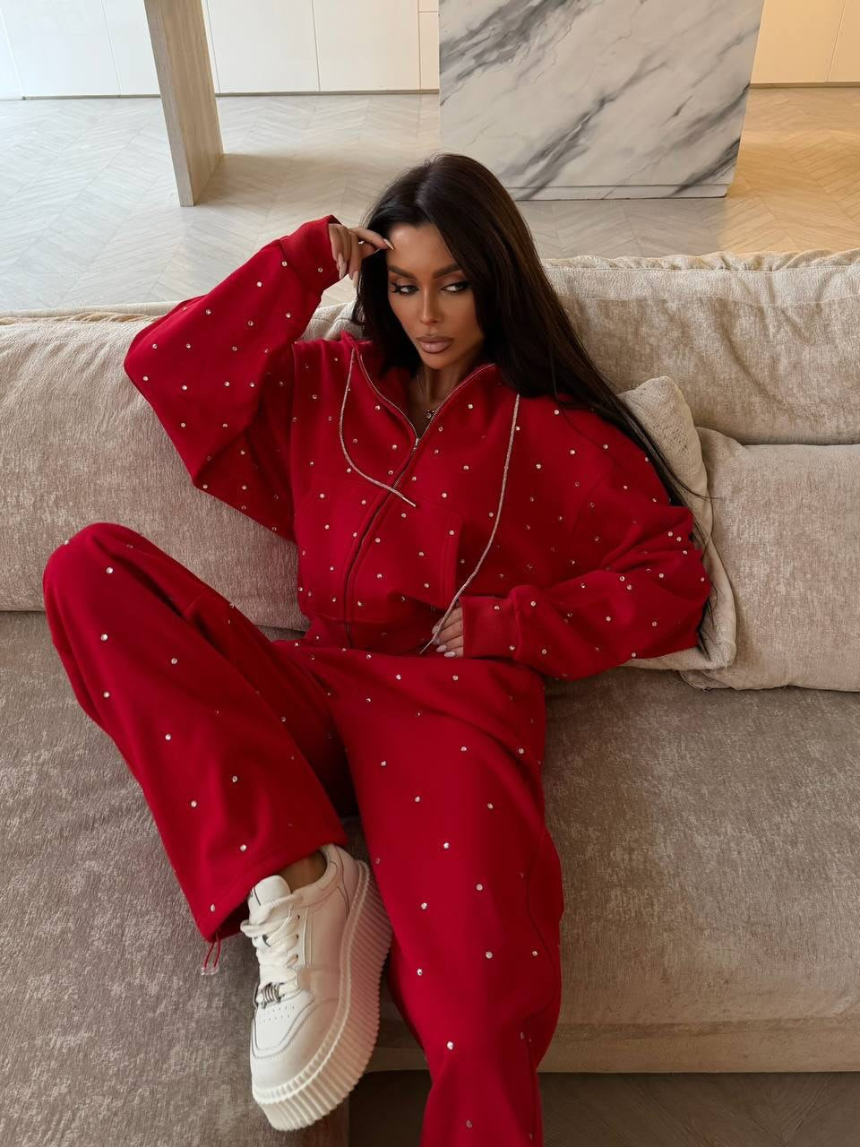 printed sweatshirt set