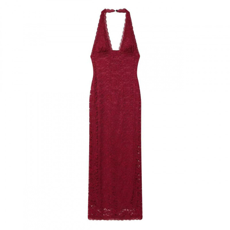 Lace Halter Neck Bodycon Dress