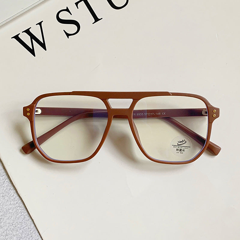 High-definition blue-light-blocking plain glasses suitable for bare-faced wear