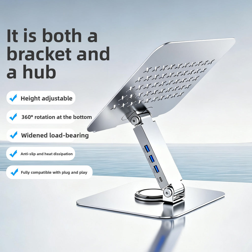 Aluminum Alloy Laptop Stand with Docking Station
