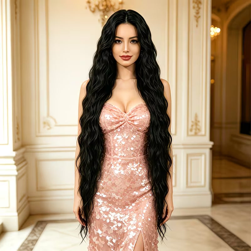 Long Synthetic Wig with Corn Wave Texture