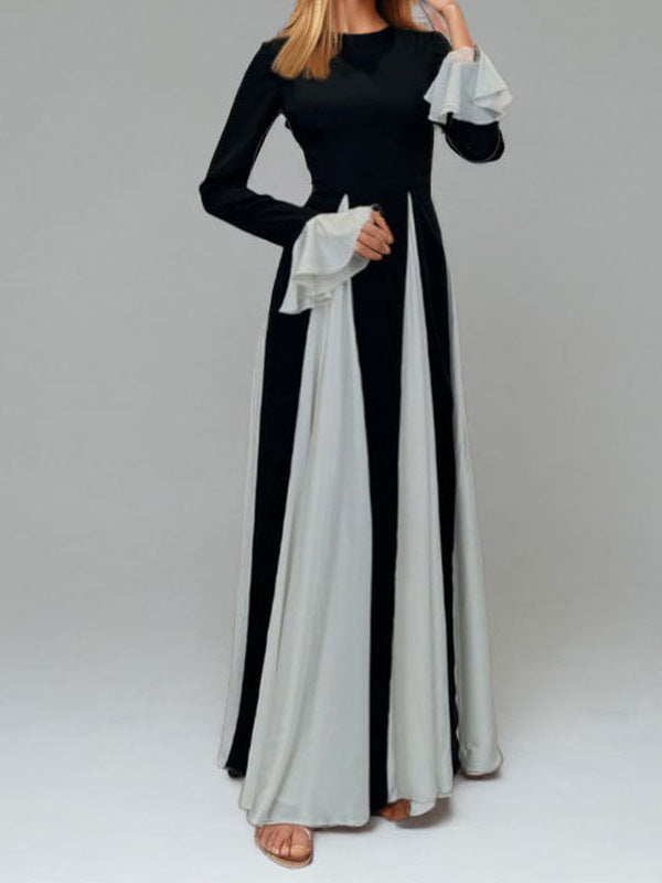 Women's Suspender Contrast Color Dress