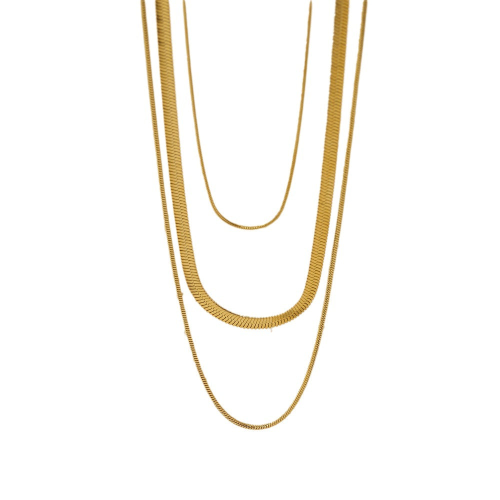 Minimalist Three-Layer Snake Bone Chain