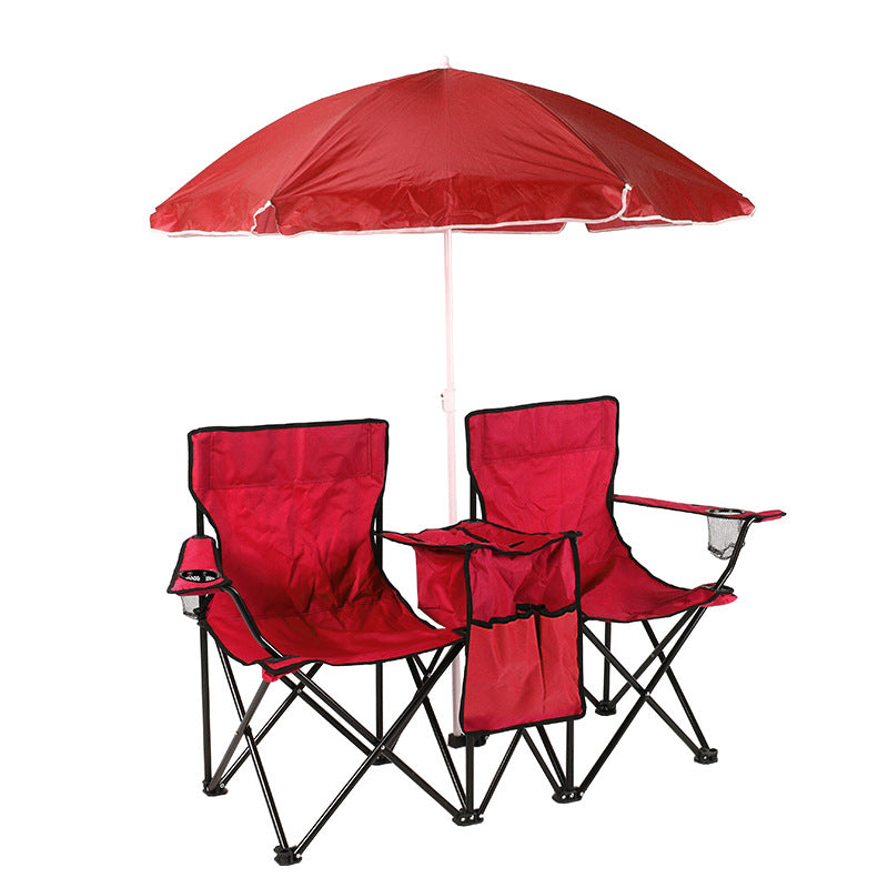 Portable Double Folding Chair with Sunshade